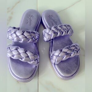 Metallic Lavender braided sandals